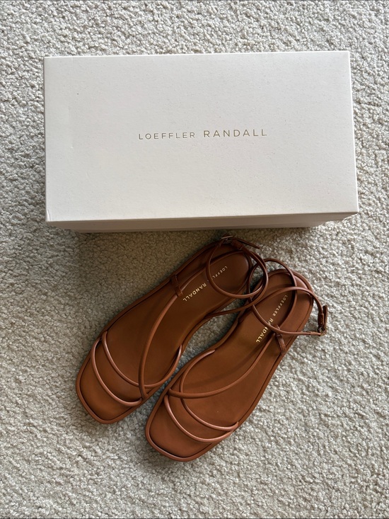 Loeffler Randall Shoes - Loeffler Randall Noor Timber Leather Flat Sandals 9